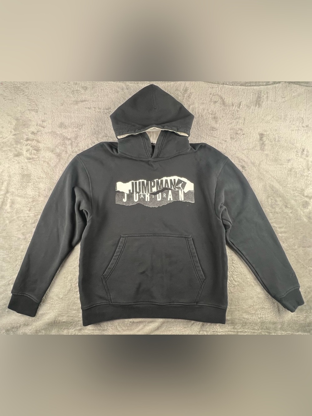 Nike Air Jordan Hoodie Men’s Large Essential Fleece Graphic Streetwear Black